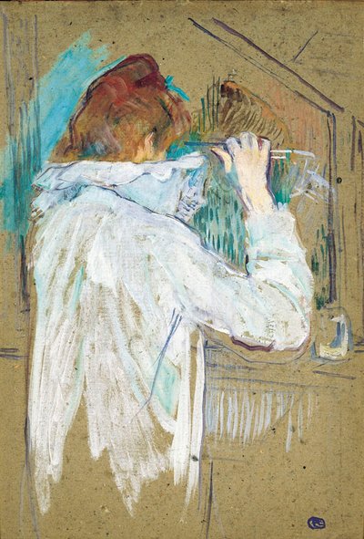 Woman Curling Her Hair by Henri de Toulouse Lautrec